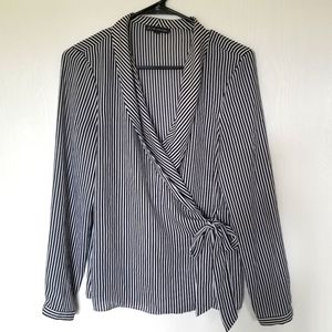 Black and white striped blouse
